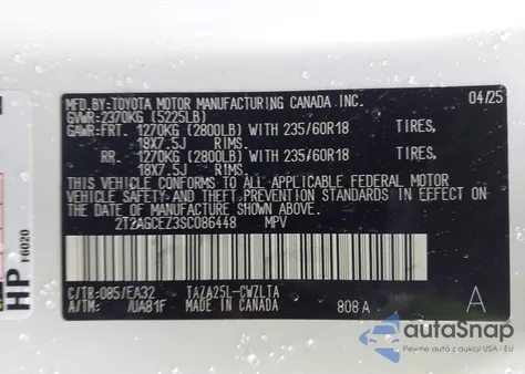 2025 Lexus Nx 350 z USA, uszkodzony, nr VIN 2T2AGCEZ3SC086448